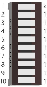 Official manual photo of a ten-segment LED bar graph module.