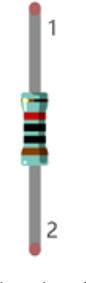 Official manual photo of a resistor with coloured value bands.