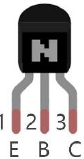 Official manual photo of an NPN transistor with three legs.